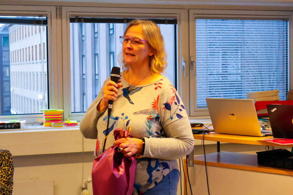 SAMS ordförande för år 2024, Pamela Kinnunen från Psykosociala förbundet.